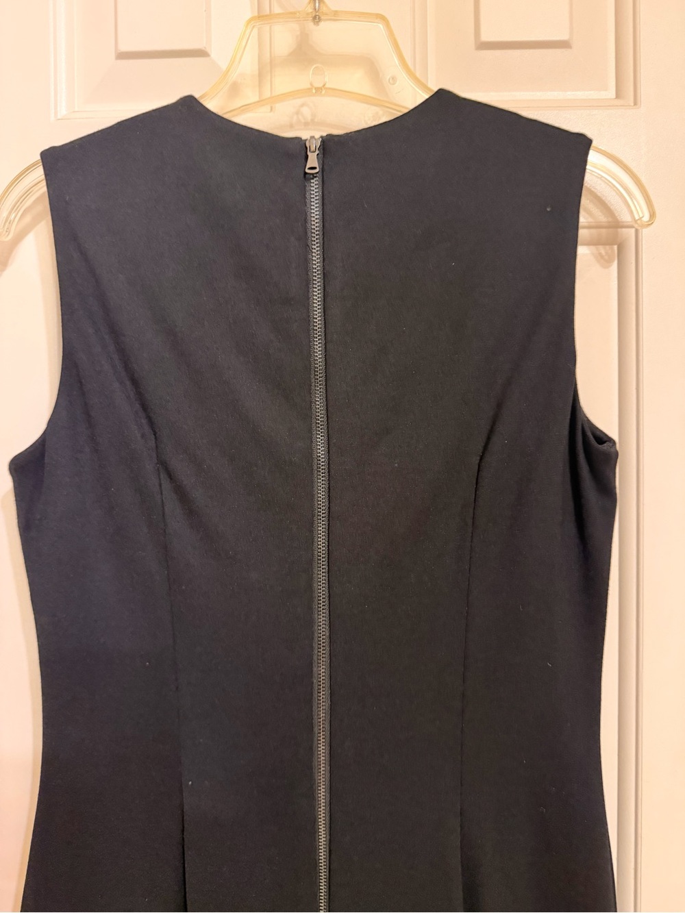 Cynthia Steffe Black Leather Panel w/ Heavy Knit Sheath Dress, Lined, Sz 6 - Picture 9 of 13